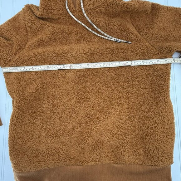Athleta‎ Tugga Sherpa Hoodie Cattail Brown Women's Size Medium Athletic Gym - Picture 3 of 6